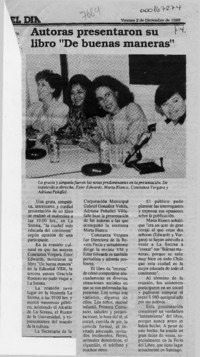 Autoras presentaron su libro "De buenas maneras"  [artículo].