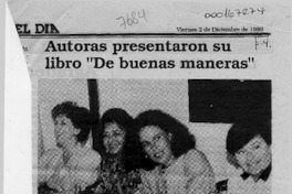 Autoras presentaron su libro "De buenas maneras"  [artículo].