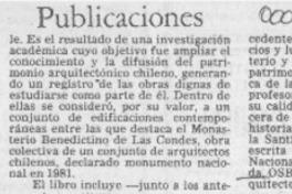 Nuevo libro sobre monasterio benedictino de Las Condes