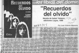 "Recuerdos del olvido"  [artículo] Juan Antonio Massone.