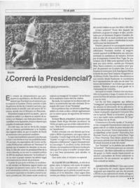 Correrá la presidencial?  [artículo] Luisa García H.
