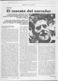 El rescate del narrador  [artículo] Jaime Quezada.