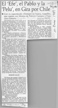 El 'Efe', el Pablo y la 'Pelu', en gira por Chile  [artículo].