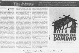Título de dominio  [artículo] Lilian Carou.