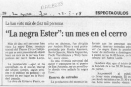 "La Negra Ester", un mes en el cerro
