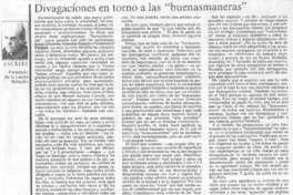 Divagaciones en torno a las "buenasmaneras"