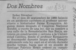Dos nombres  [artículo] R. E. P.
