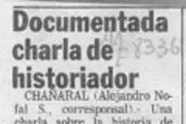 Documentada charla de historiador  [artículo] Alejandro Nofal S.