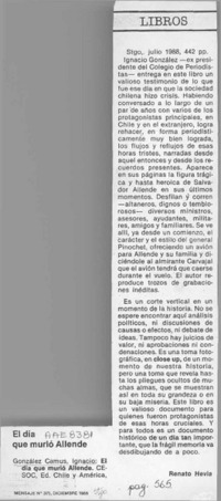 El día que murió Allende