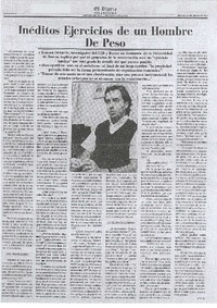 Inéditos ejercicios de un hombre de peso