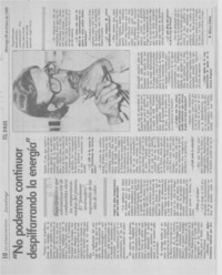 "No podemos continuar despilfarrando la energía"