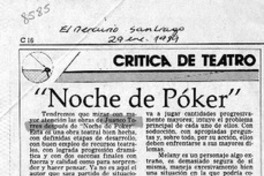 "Noche de póker"  [artículo] Agustín Letelier.