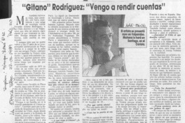"Gitano" Rodríguez, "Vengo a rendir cuentas"