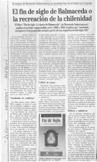 El fin de siglo de Balmaceda o la recreación de la chilenidad  [artículo] Maura Brescia.