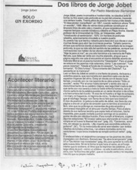 Dos libros de Jorge Jobet