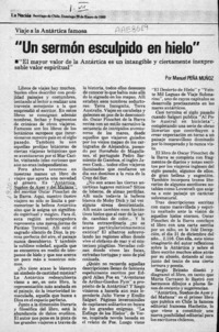 "Un sermón esculpido en hielo"