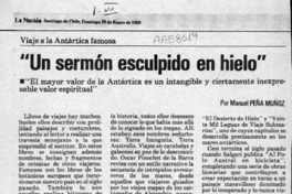 "Un sermón esculpido en hielo"