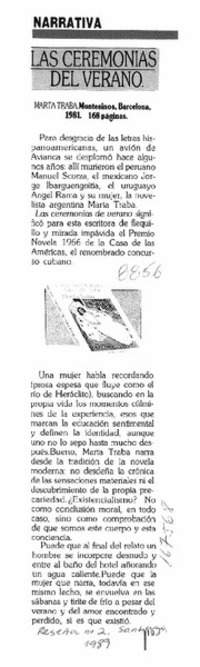 Las Ceremonias del verano  [artículo].