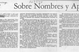 Sobre nombres y apellidos  [artículo] Fernando Fueyo Laneri.