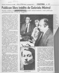 Publican libro inédito de Gabriela Mistral  [artículo].