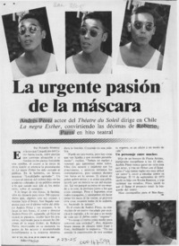 La urgente pasión de la máscara  [artículo] Roberto Brodsky.