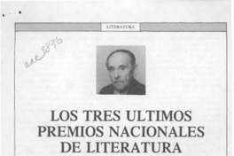 Los tres últimos Premios Nacionales de Literatura