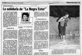 La sabiduría de "La Negra Ester"  [artículo] Yolanda Montecinos.