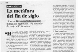 La metáfora del fin de siglo  [artículo] Roberto Brodsky.