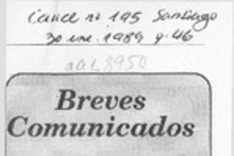 Breves comunicados  [artículo] E. Díaz.