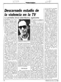 Descarnado estudio de la violencia en la TV  [artículo] C. A. R.