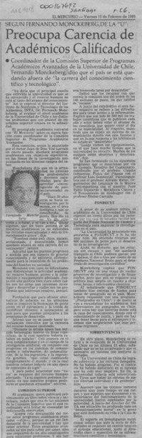 Preocupa carencia de académicos calificados