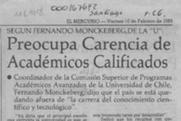 Preocupa carencia de académicos calificados