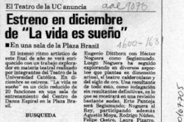 Estreno en diciembre de "La vida es sueño"