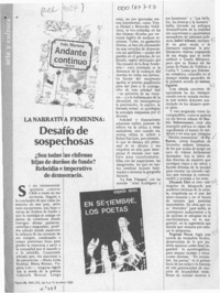 Desafío de sospechosas  [artículo] Virginia Vidal.