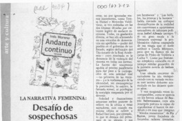 Desafío de sospechosas  [artículo] Virginia Vidal.