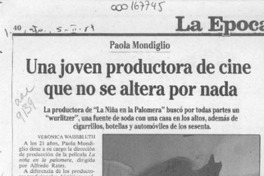Una joven productora de cine que no se altera por nada  [artículo] Verónica Waissbluth.
