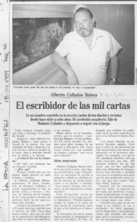 El Escribidor de las mil cartas  [artículo].