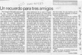 Un recuerdo para tres amigos  [artículo] Cronos.