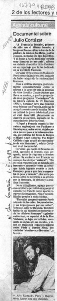 Documental sobre Julio Cortázar  [artículo].