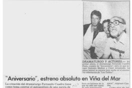 "Aniversario", estreno absoluto en Viña del Mar  [artículo].