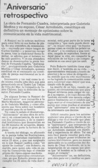"Aniversario" retrospectivo  [artículo].