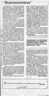 "Buenasmaneras"  [artículo] Hugo Araya Guzmán.