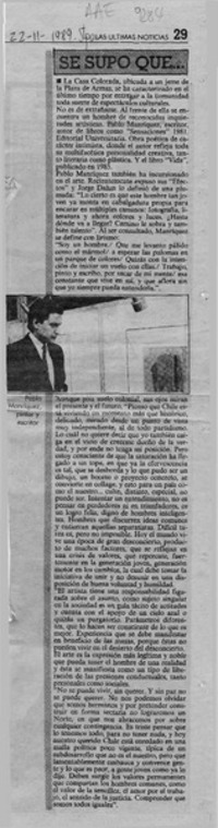 Se supo que --  [artículo].