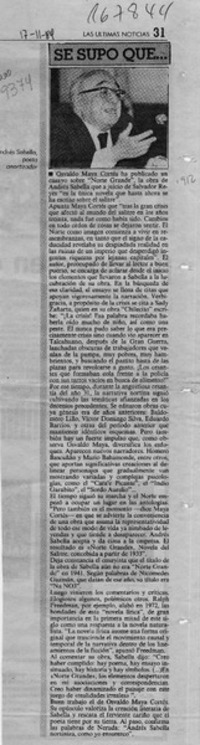 Se supo que --  [artículo].