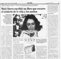 Malú Sierra escribió un libro que recorre el misterio de la vida y los sueños  [artículo].