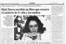 Malú Sierra escribió un libro que recorre el misterio de la vida y los sueños  [artículo].