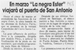 En marzo "La negra Ester" viajará al puerto de San Antonio  [artículo].