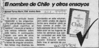 El Nombre de Chile y otros ensayos  [artículo].