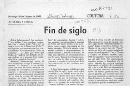 Fin de siglo  [artículo] Filebo.