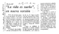 "La Vida es sueño", en nueva versión  [artículo].